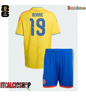 Colombia Rafael Santos Borre #19 Prima Maglia Bambino Mondiali 2026 Manica Corta (+ Pantaloni corti)